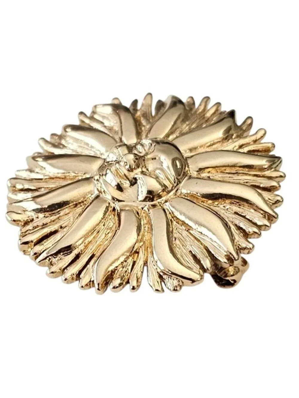 St. John Gold Tone Sun Brooch Signed, J68 - Picture 3 of 7